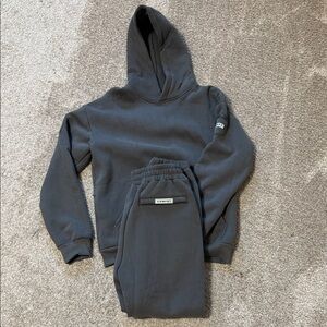 Comfy Dark Gray Women's Sweatpants & Hoodie Set